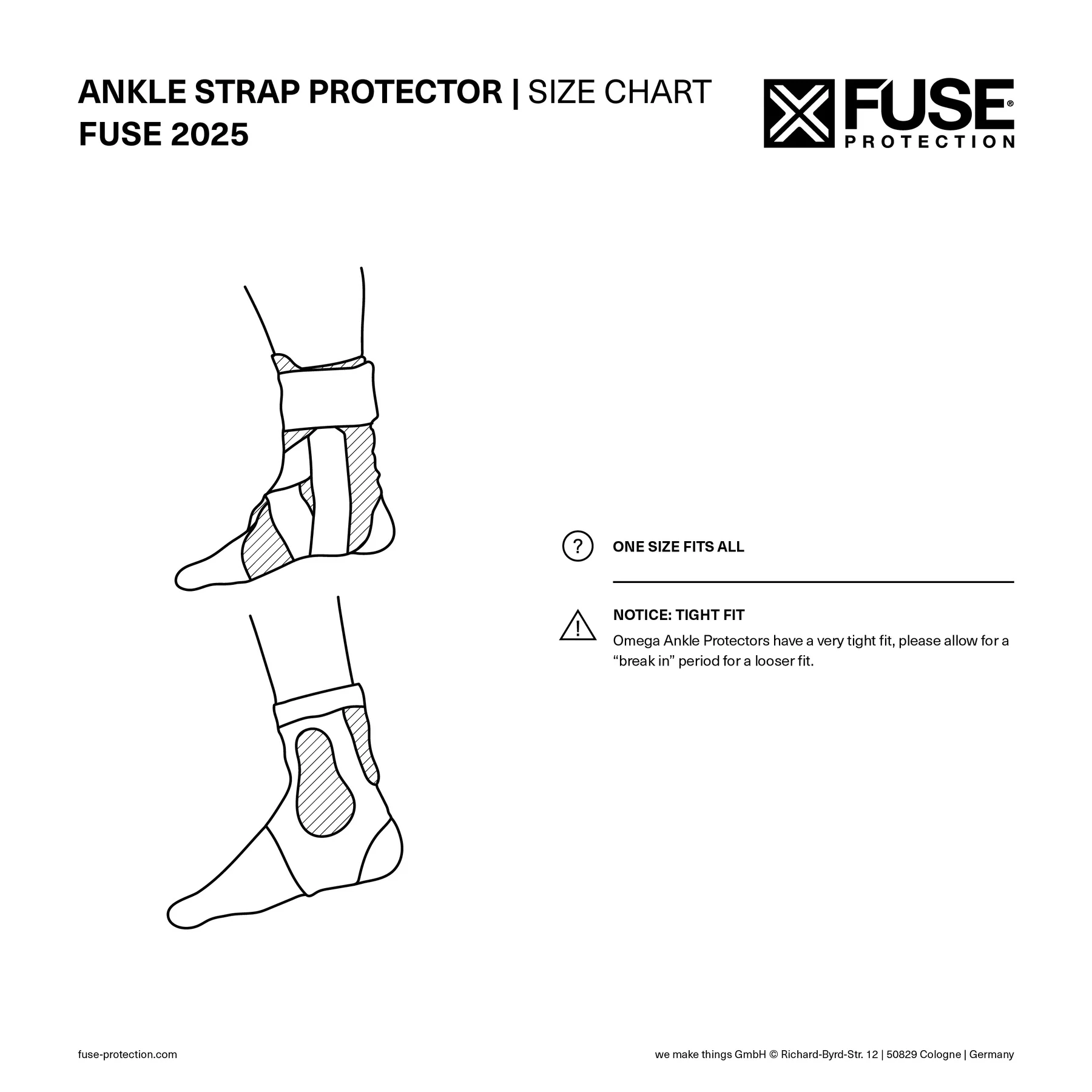 FUSE ALPHA PRO Ankle Brace black/grey one size fits most